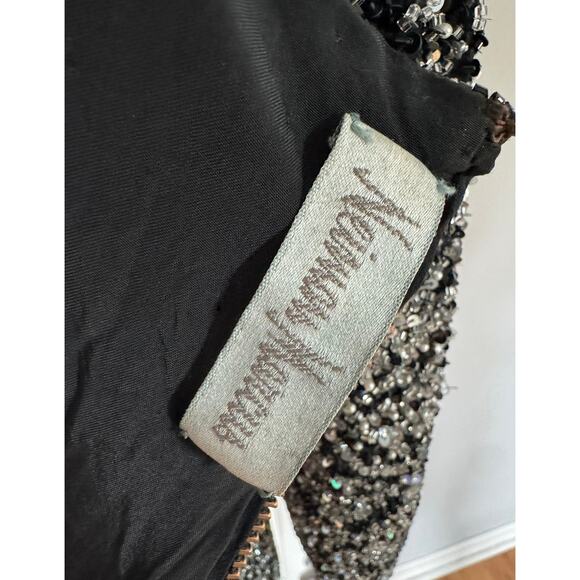 NAEEM KHAN RIAZEE BEADED COUTURE BLACK MINI DRESS - Picture 11 of 11